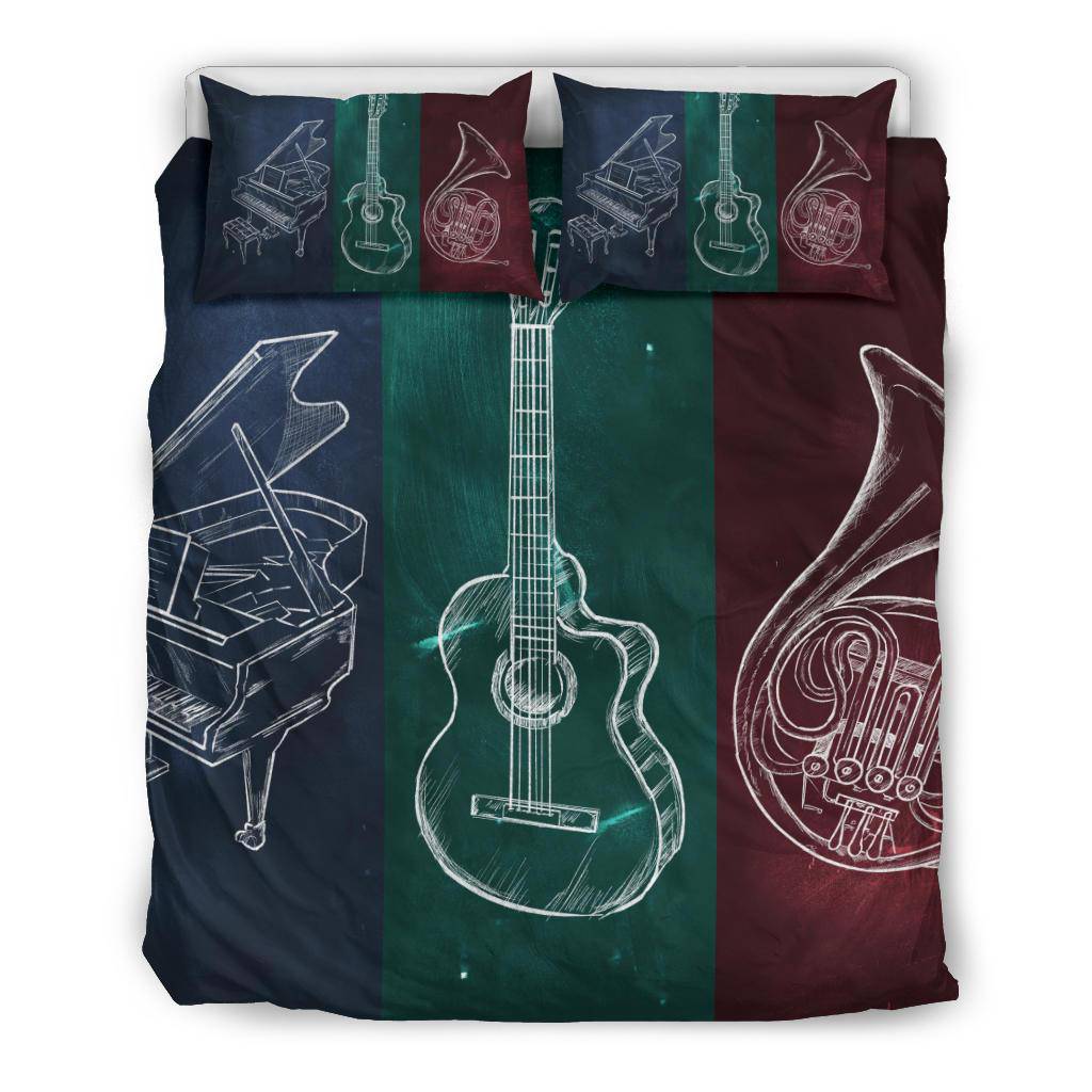 Musical Instruments Piano Guitar French Horn Bedding Set - Top Content | POD Collection | Free Shipping