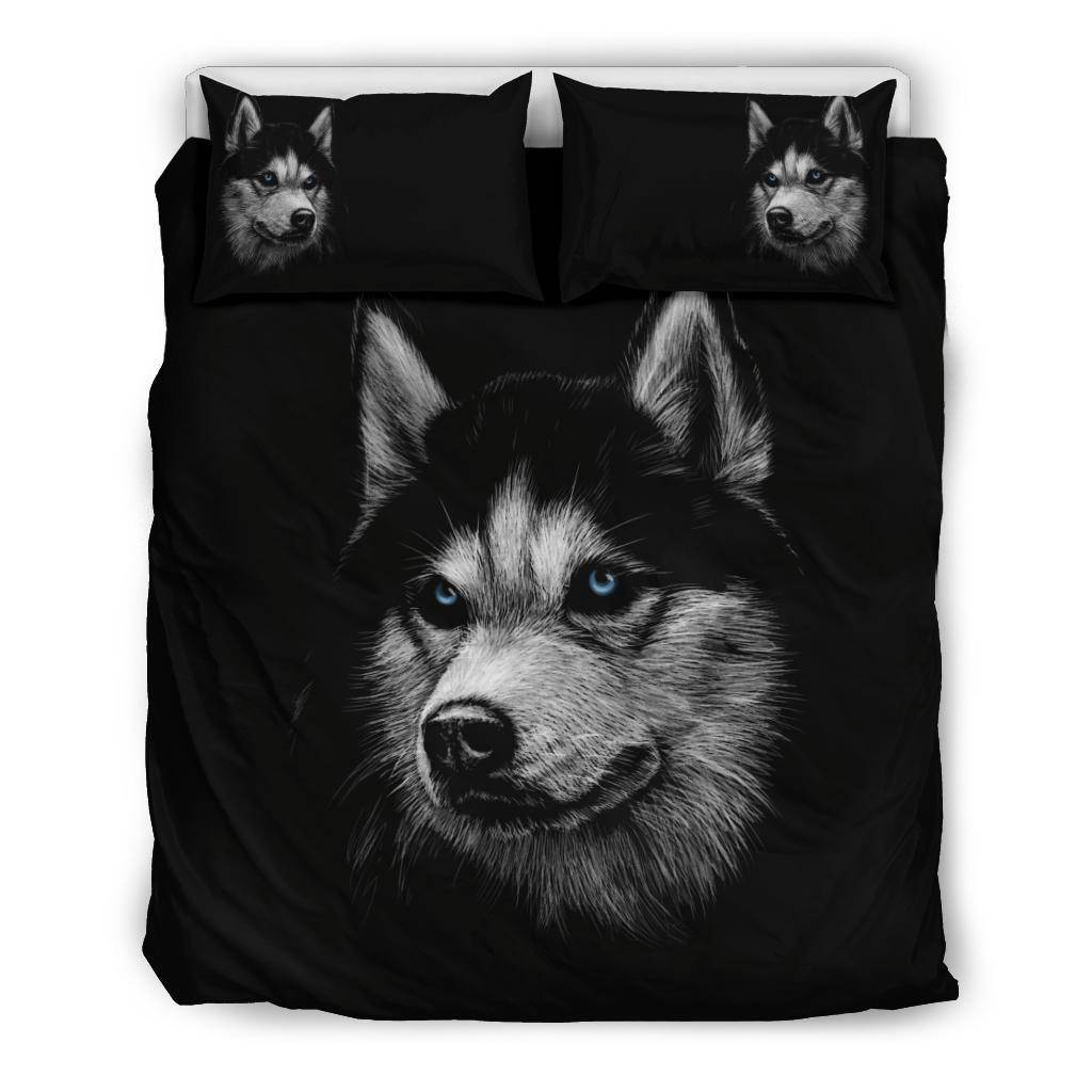 Black Husky Dog Bedding Set - Top Content | POD Collection | Free Shipping