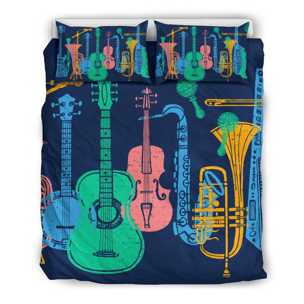 Colorful Musical Instruments Bedding Set - Top Content | POD Collection | Free Shipping