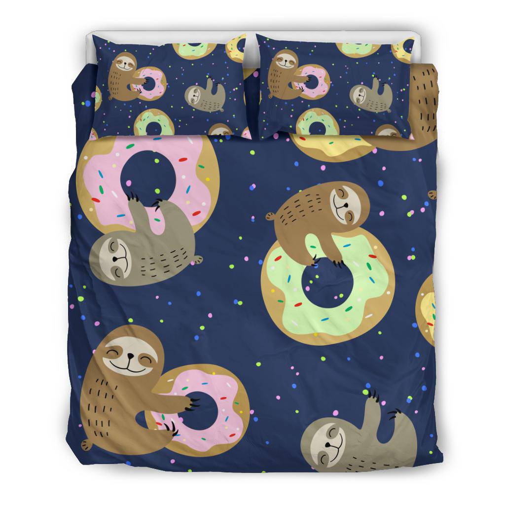 Cute Sloth Donuts Bedding Set - Top Content | POD Collection | Free Shipping