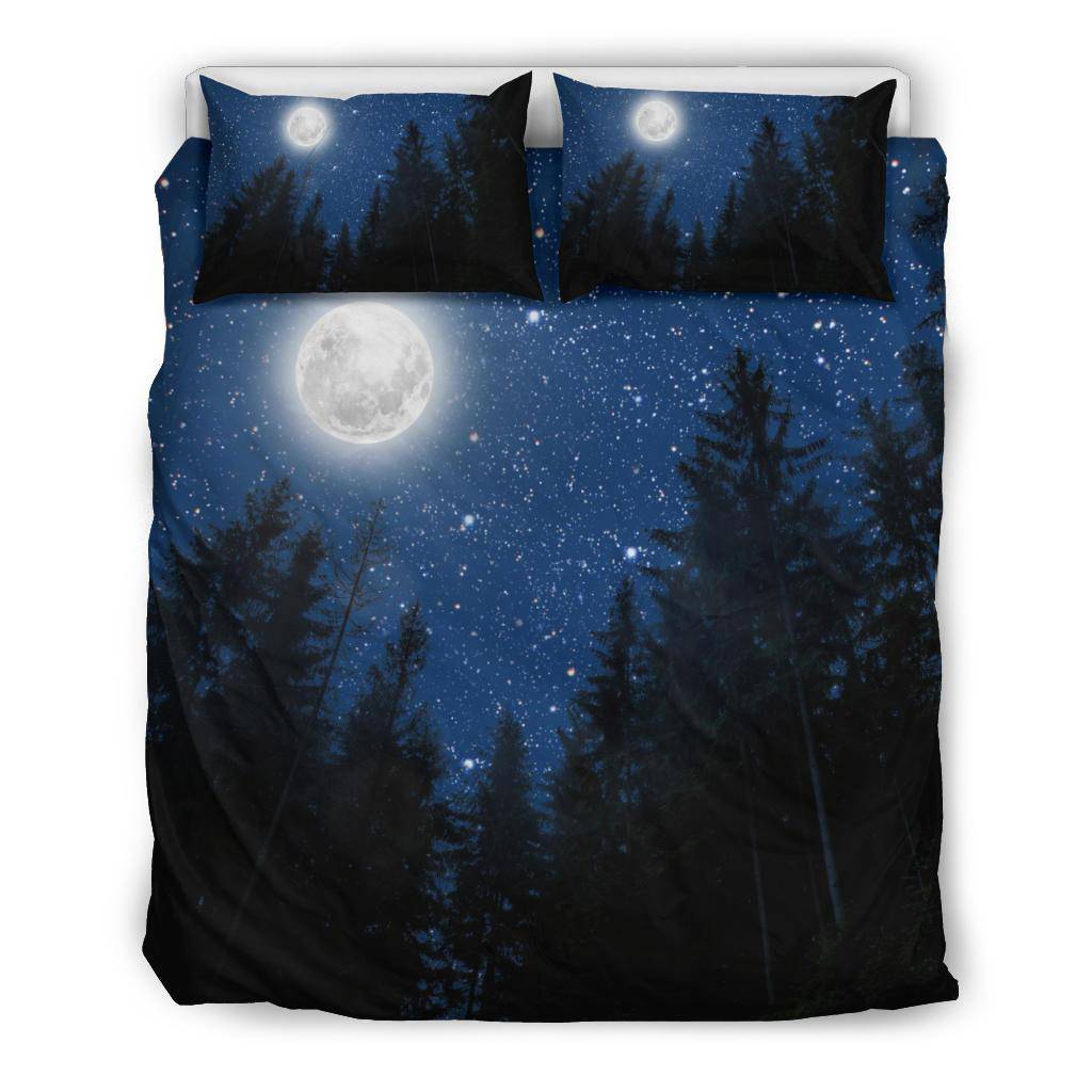 Full Moon Sky Full of Stars Forest Bedding Set - Top Content | POD Collection | Free Shipping