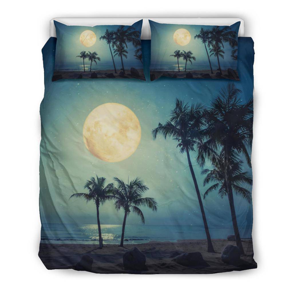 Tropical Beach Palms and Moonlight Bedding Set - Top Content | POD Collection | Free Shipping