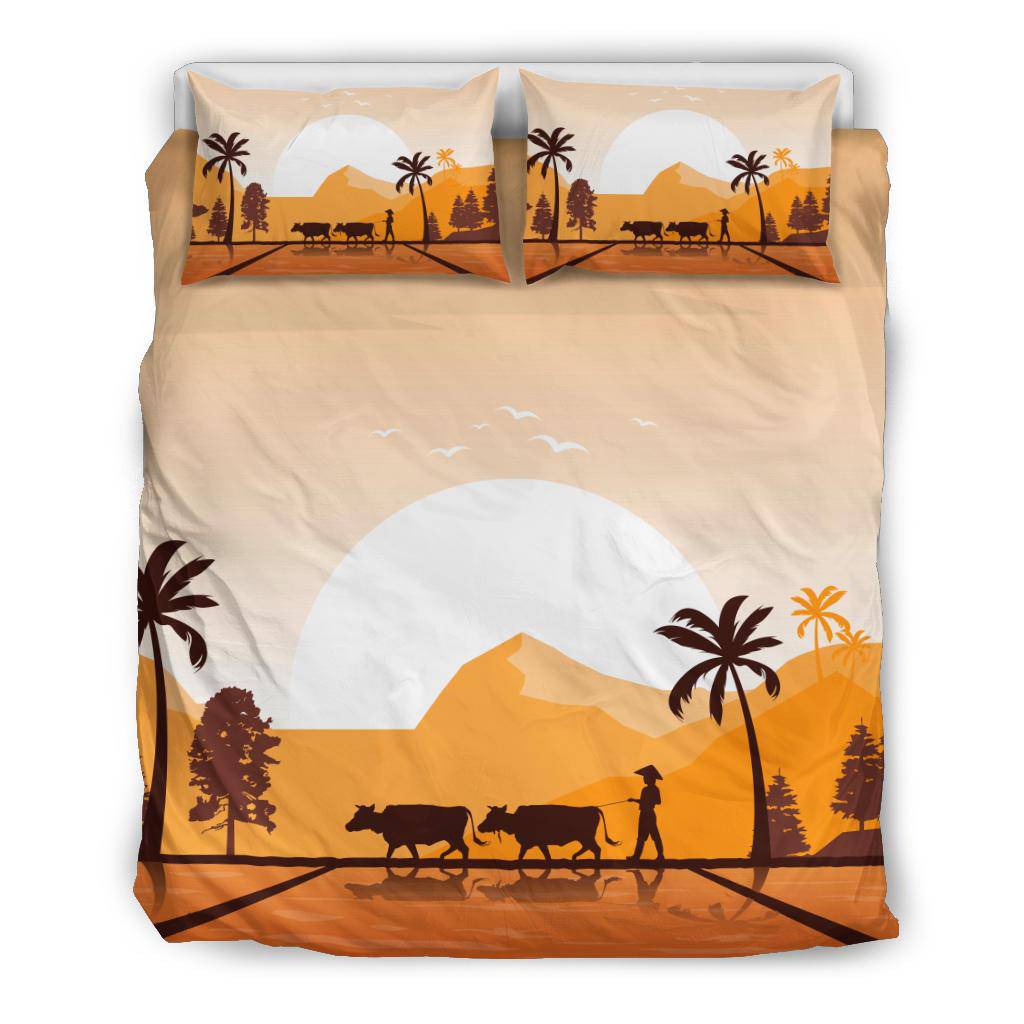 Asia Golden Sunrise Bedding Set - Top Content | POD Collection | Free Shipping