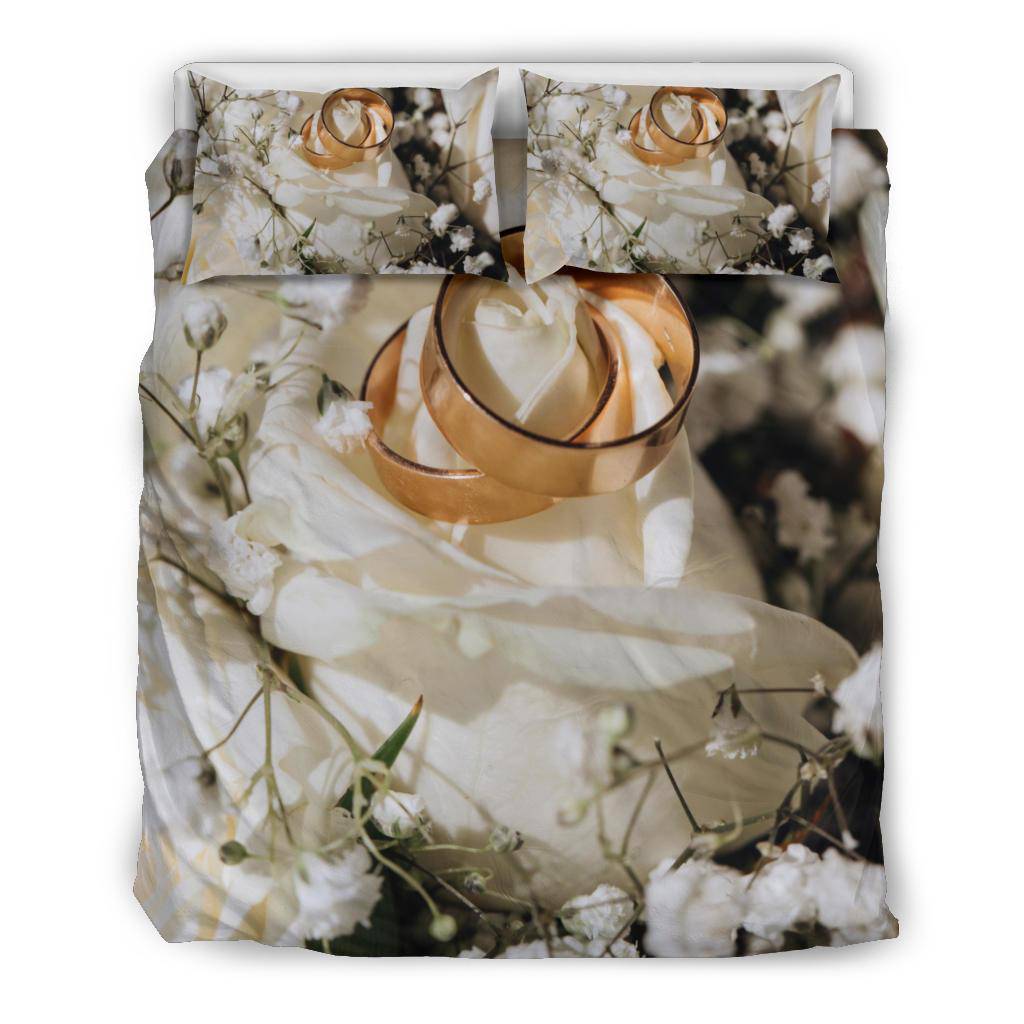 Golden Rings Wedding Gift Bedding Set - Top Content | POD Collection | Free Shipping