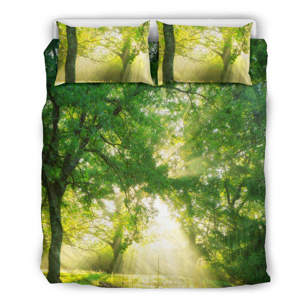 Green Forest Trees Nature Bedding Set - Top Content | POD Collection | Free Shipping