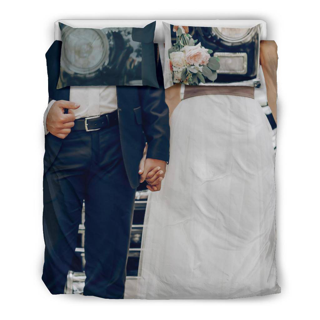 Groom Bride Newly Married Wedding Gift Bedding Set - Top Content | POD Collection | Free Shipping