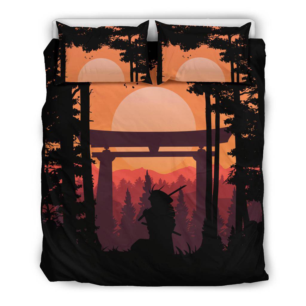 Japanese Samurai Sunrise Bedding Set - Top Content | POD Collection | Free Shipping