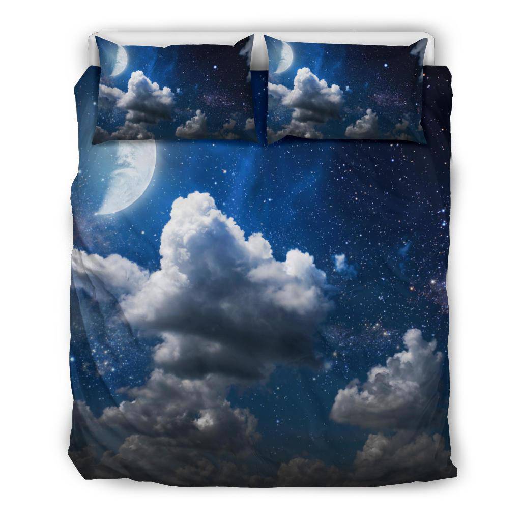 Night Sky Moon Stars Clouds Universe Bedding Set - Top Content | POD Collection | Free Shipping