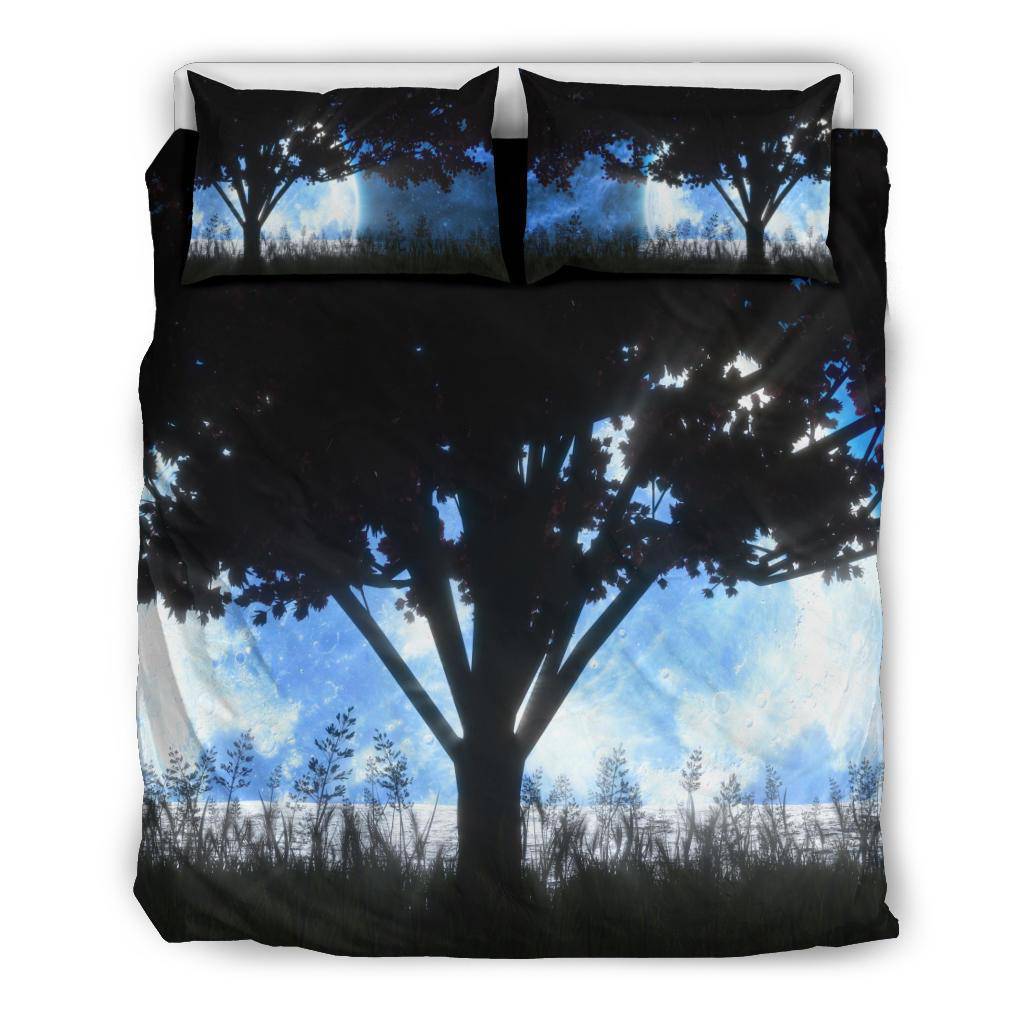 Silhouette Tree Sea Moon Night Sky Bedding Set - Top Content | POD Collection | Free Shipping