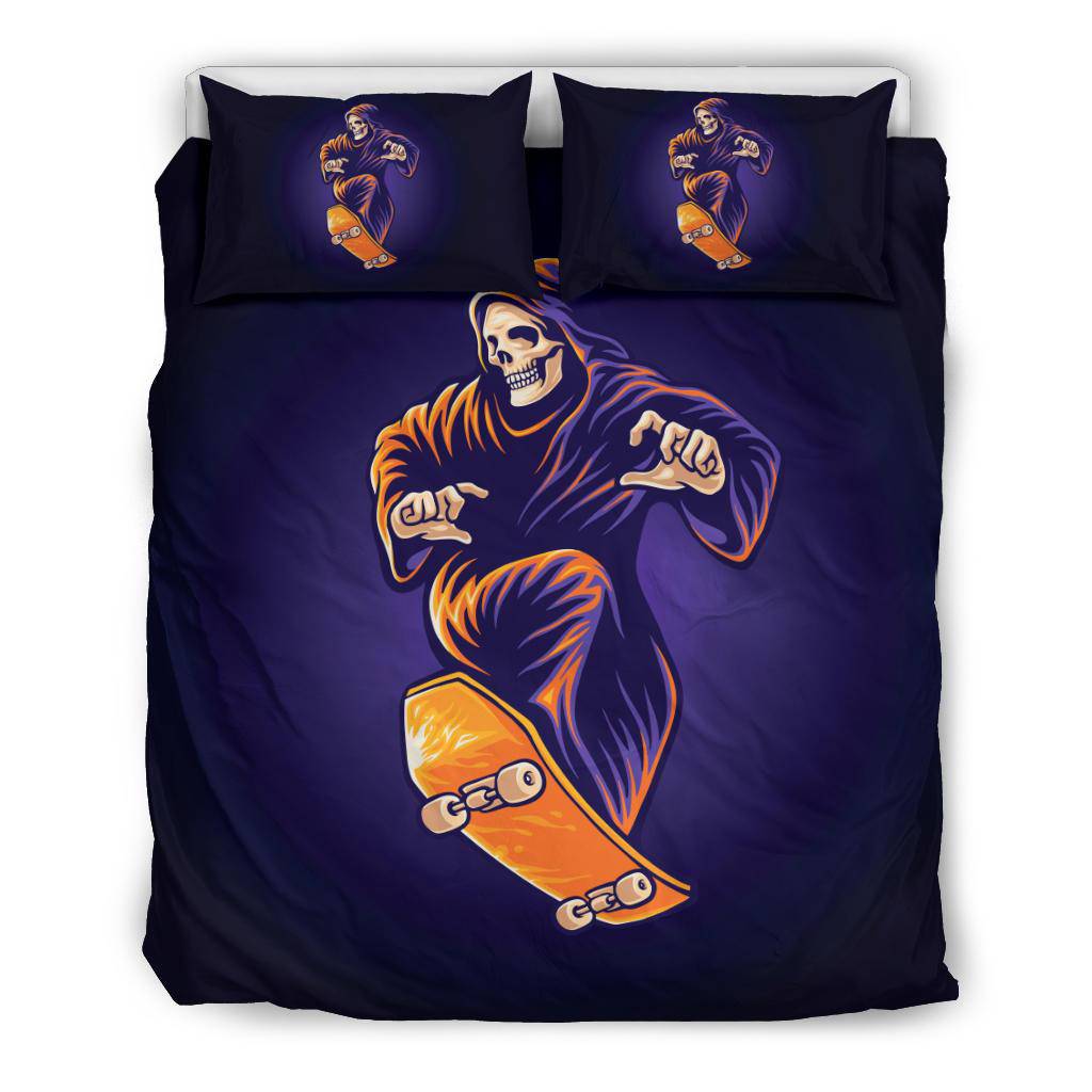 Skate Reaper Skeleton Scary Bedding Set - Top Content | POD Collection | Free Shipping