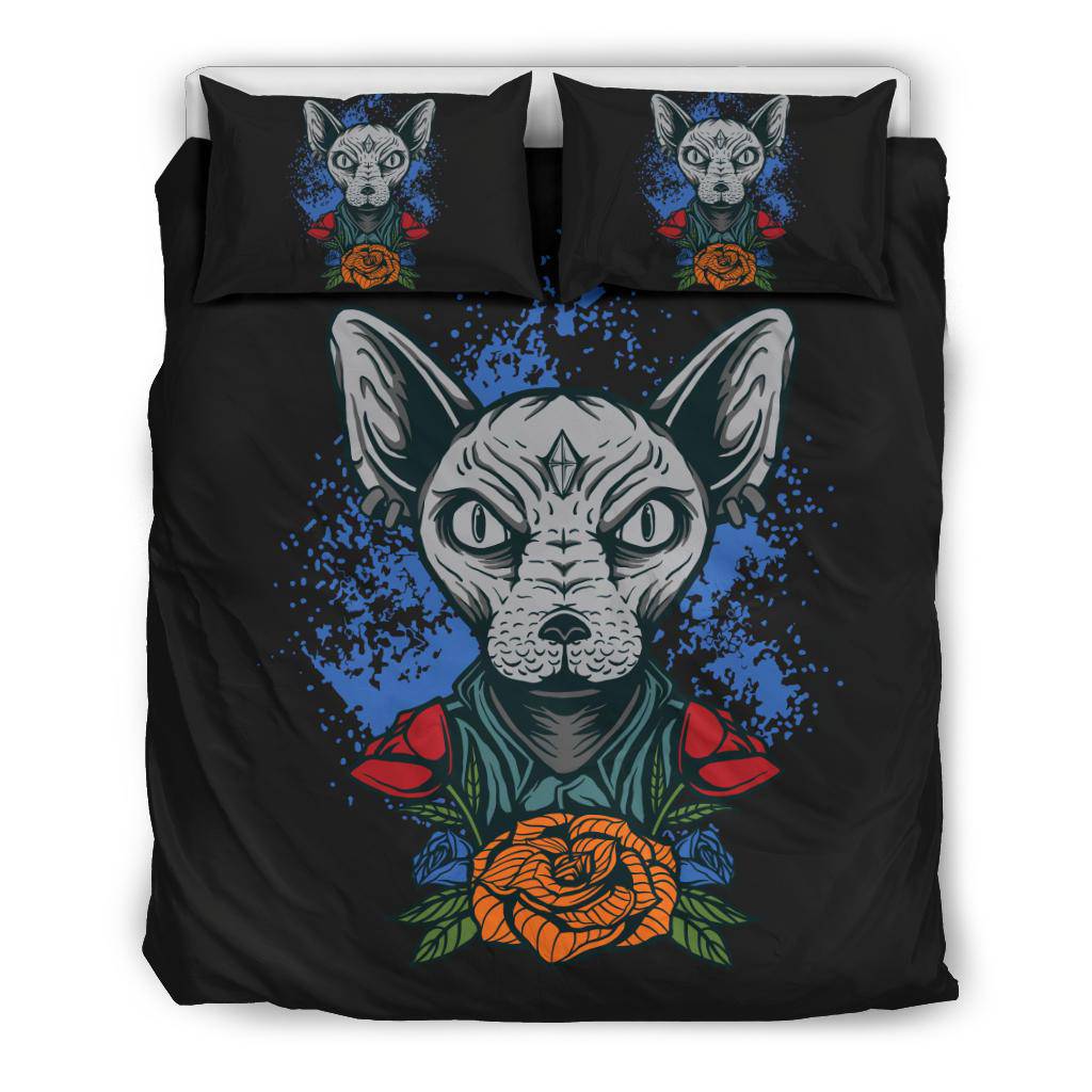 Sphynx Cat Roses Bedding Set - Top Content | POD Collection | Free Shipping