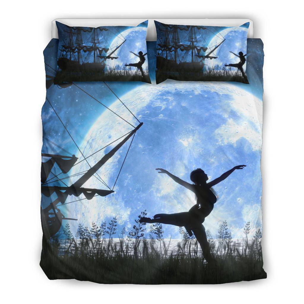 Dancing Girl Ship Moon Night Sky Sea Bedding Set - Top Content | POD Collection | Free Shipping