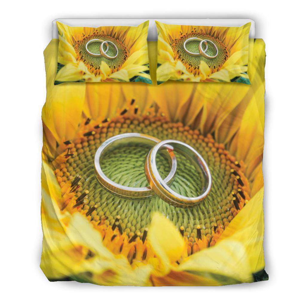 Sunflower Wedding Rings Gift Bedding Set - Top Content | POD Collection | Free Shipping