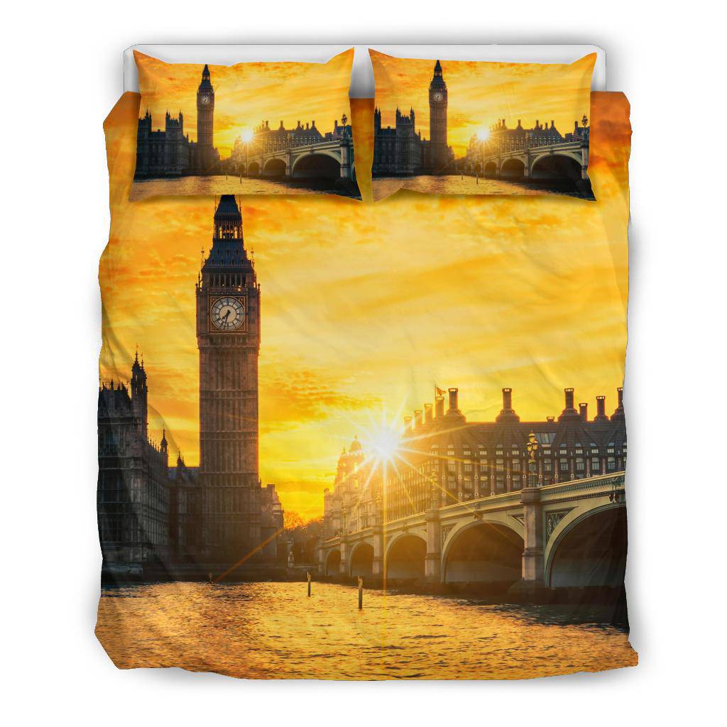 Big Ben Clock Tower London City Bridge Photography Sunset Bedding Set - Top Content | POD Collection | Free Shipping