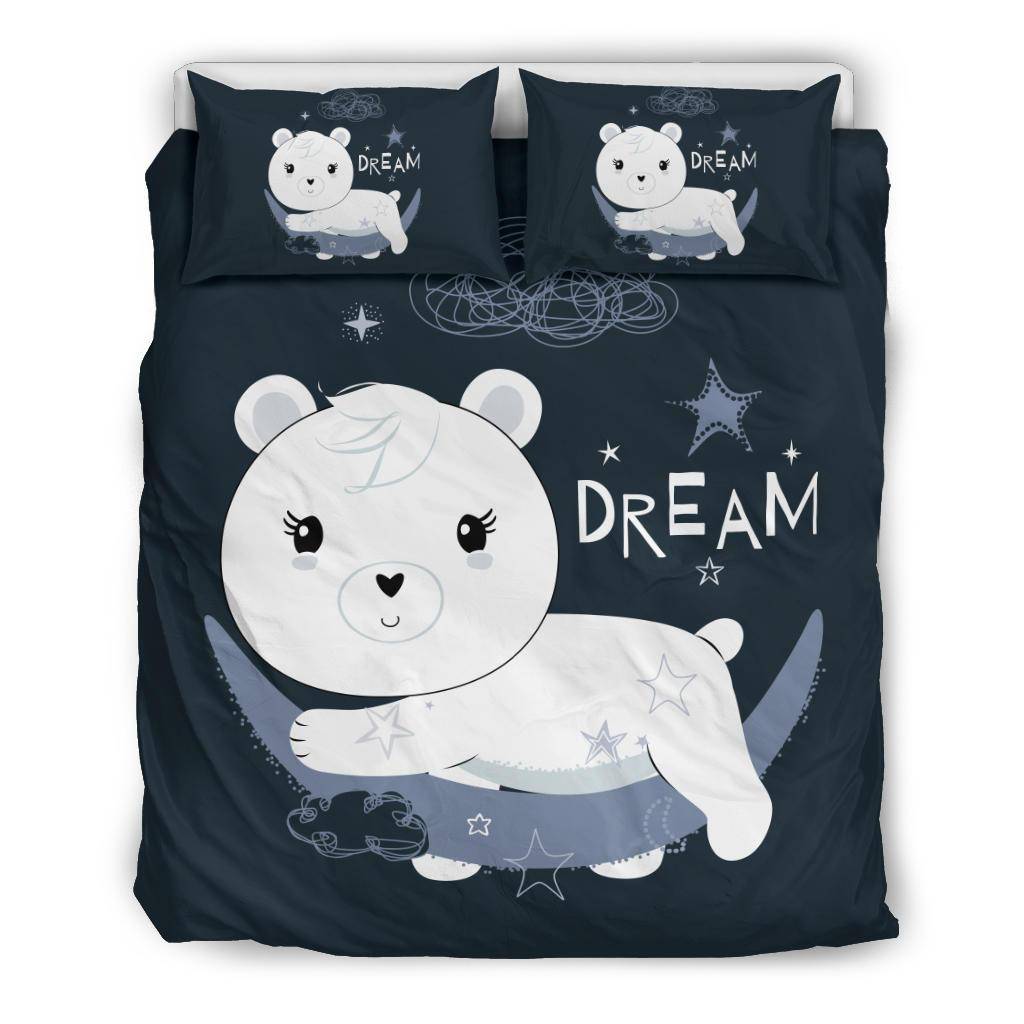 Dream Polar Cartoon Bear Moon Stars Sleep Bedding Set - Top Content | POD Collection | Free Shipping