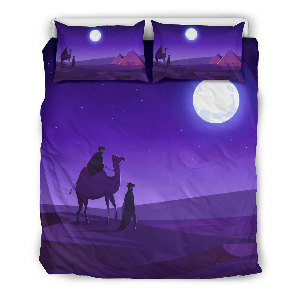 Egypt Pyramids Camel Walk Dark Night Moon Bedding Set - Top Content | POD Collection | Free Shipping