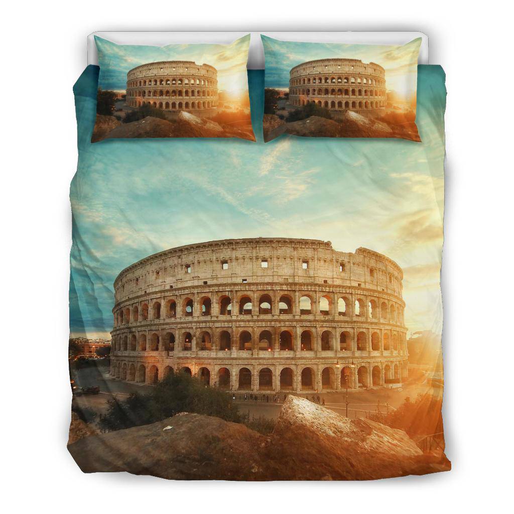 Roman Colloseum Amphitheater Travel Rome Sunset Photography Bedding Set - Top Content | POD Collection | Free Shipping