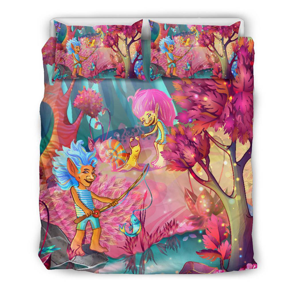 Fairytale Wanderland Gnomes Magic Forest Bedding Set - Top Content | POD Collection | Free Shipping