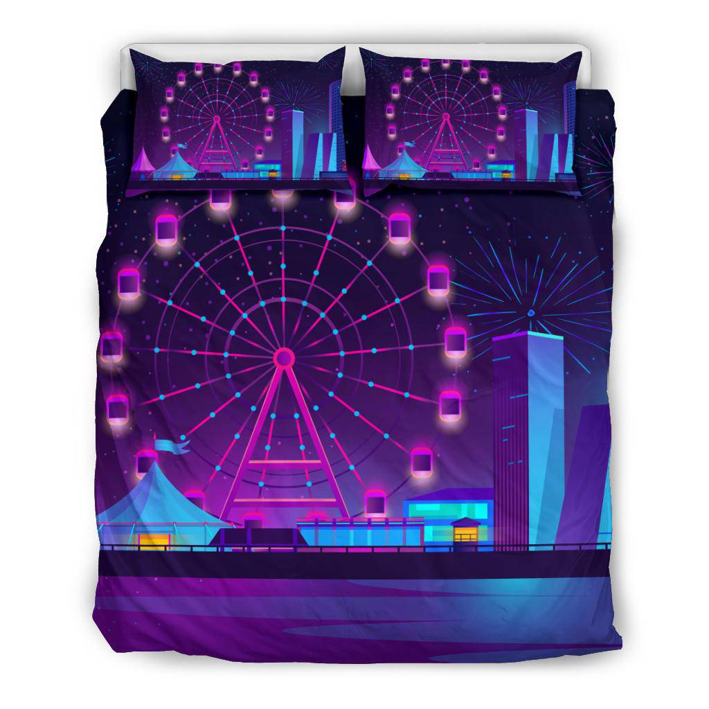 Carnival Fireworks City Night Sky Bedding Set - Top Content | POD Collection | Free Shipping