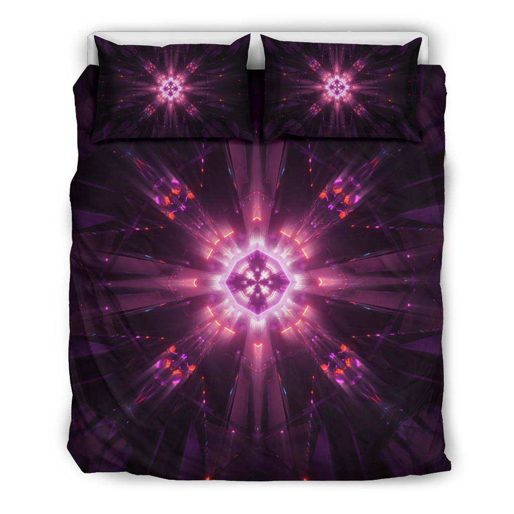 Colorful Neon Laser Pink Cosmic Bedding Set - Top Content | POD Collection | Free Shipping