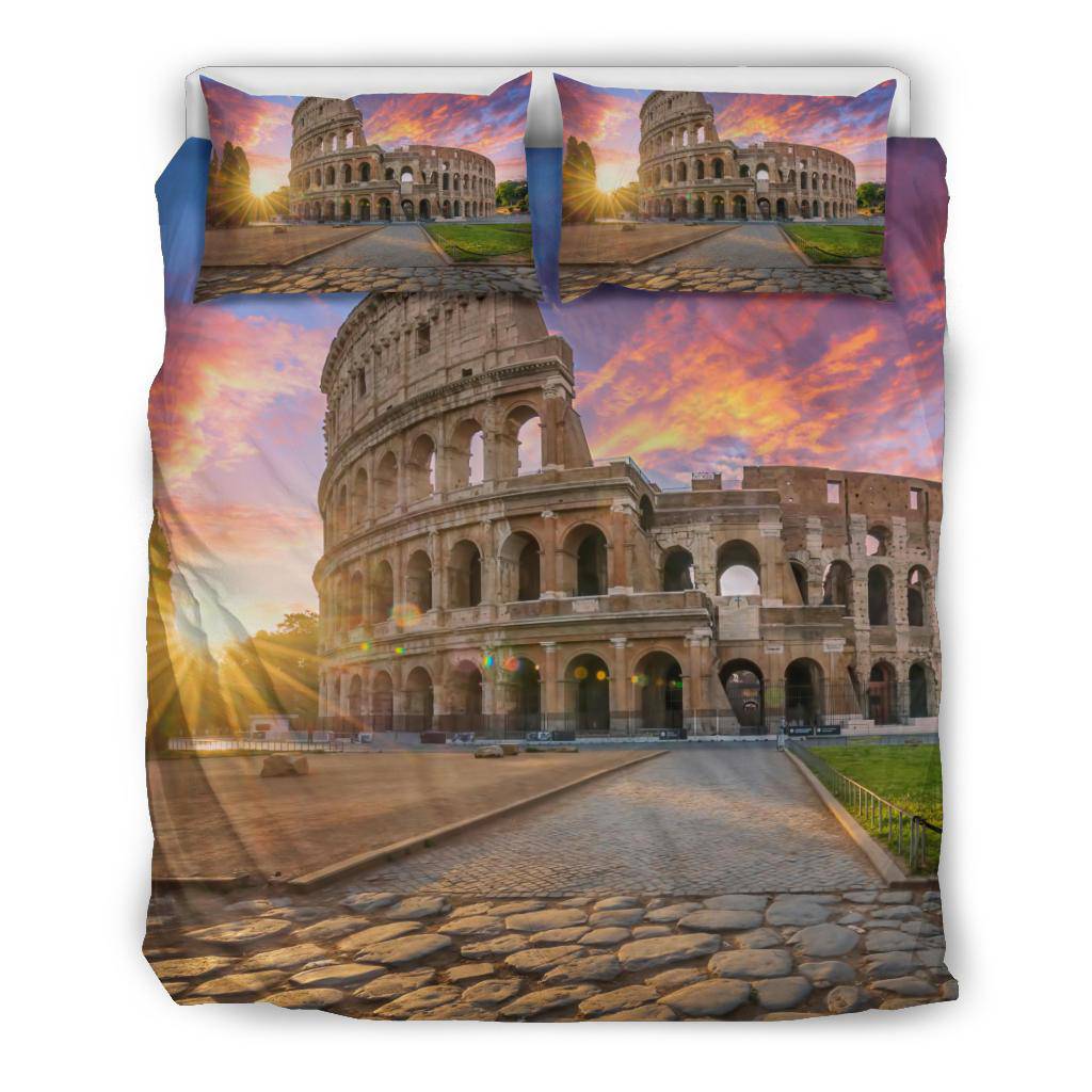 Colosseum Rome Italy Sunrise Morning Sky Bedding Set - Top Content | POD Collection | Free Shipping