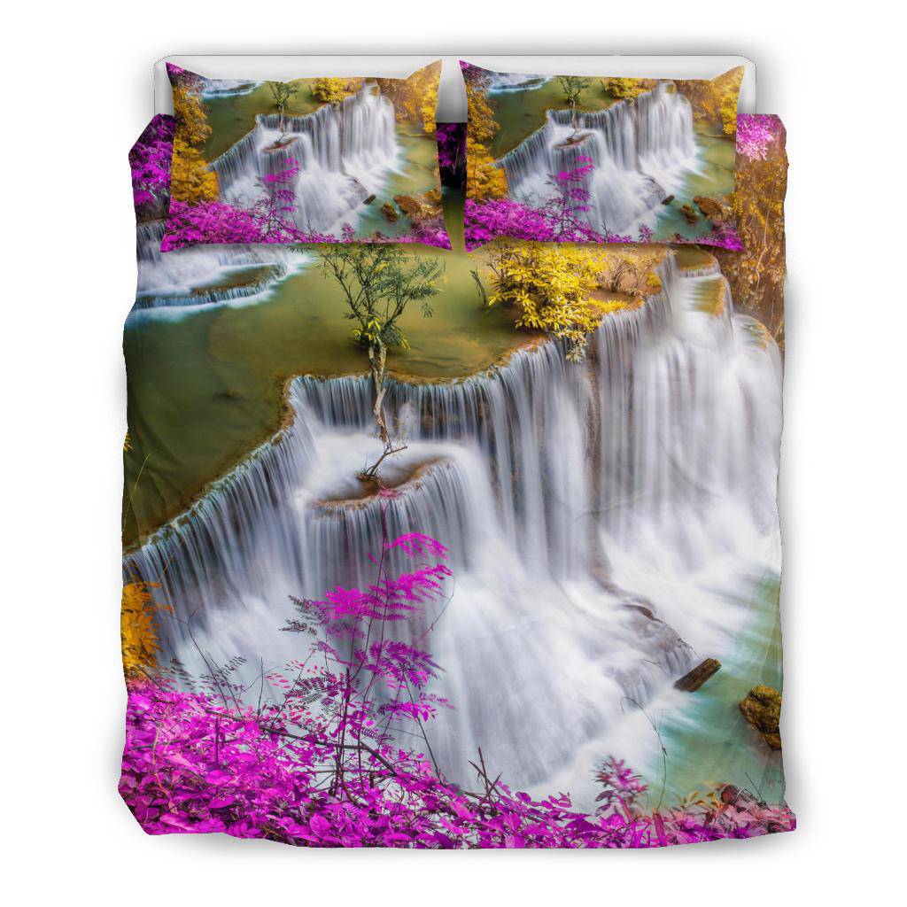 Waterfall Colorful Leaves Trees Nature Bedding Set - Top Content | POD Collection | Free Shipping