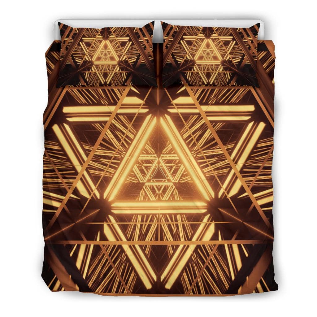 Cosmic Golden Lights Laser Bedding Set - Top Content | POD Collection | Free Shipping