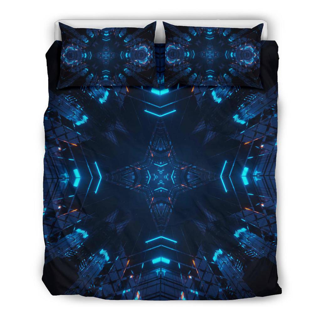 Cosmic Laser Lights Blue Illusion Bedding Set - Top Content | POD Collection | Free Shipping