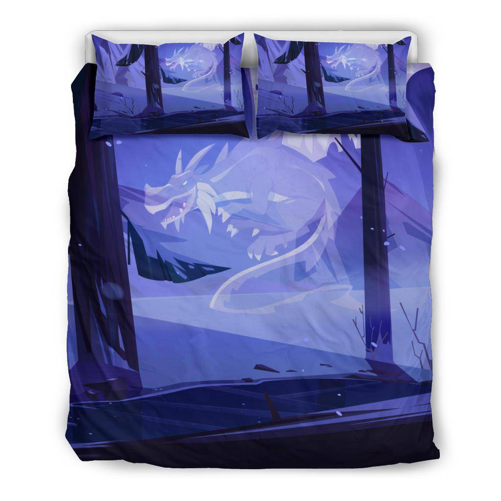 Dragon Ghost Night Winter Forest Bedding Set - Top Content | POD Collection | Free Shipping