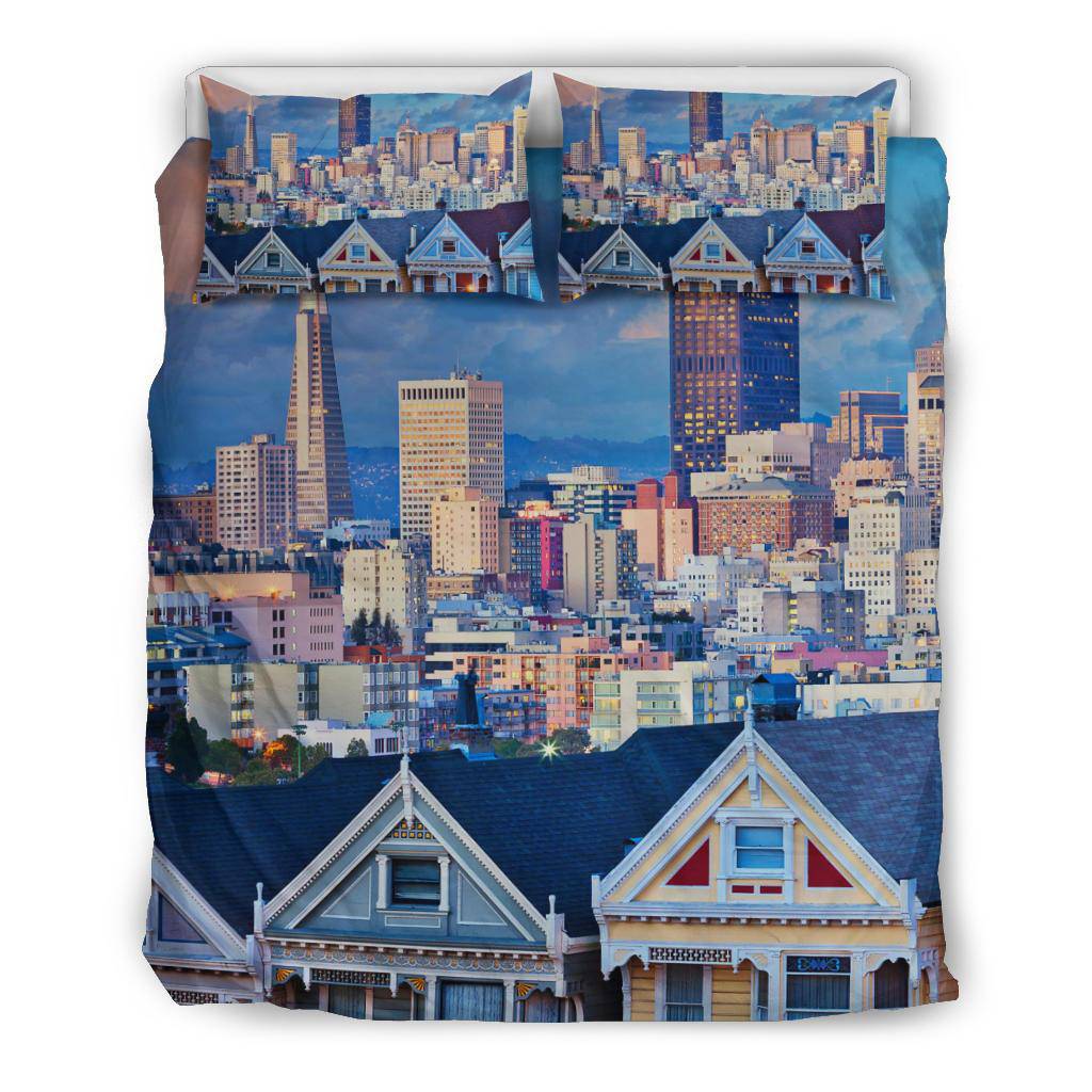 Famous Painted Ladies San Francisco California Sunset City Bedding Set - Top Content | POD Collection | Free Shipping