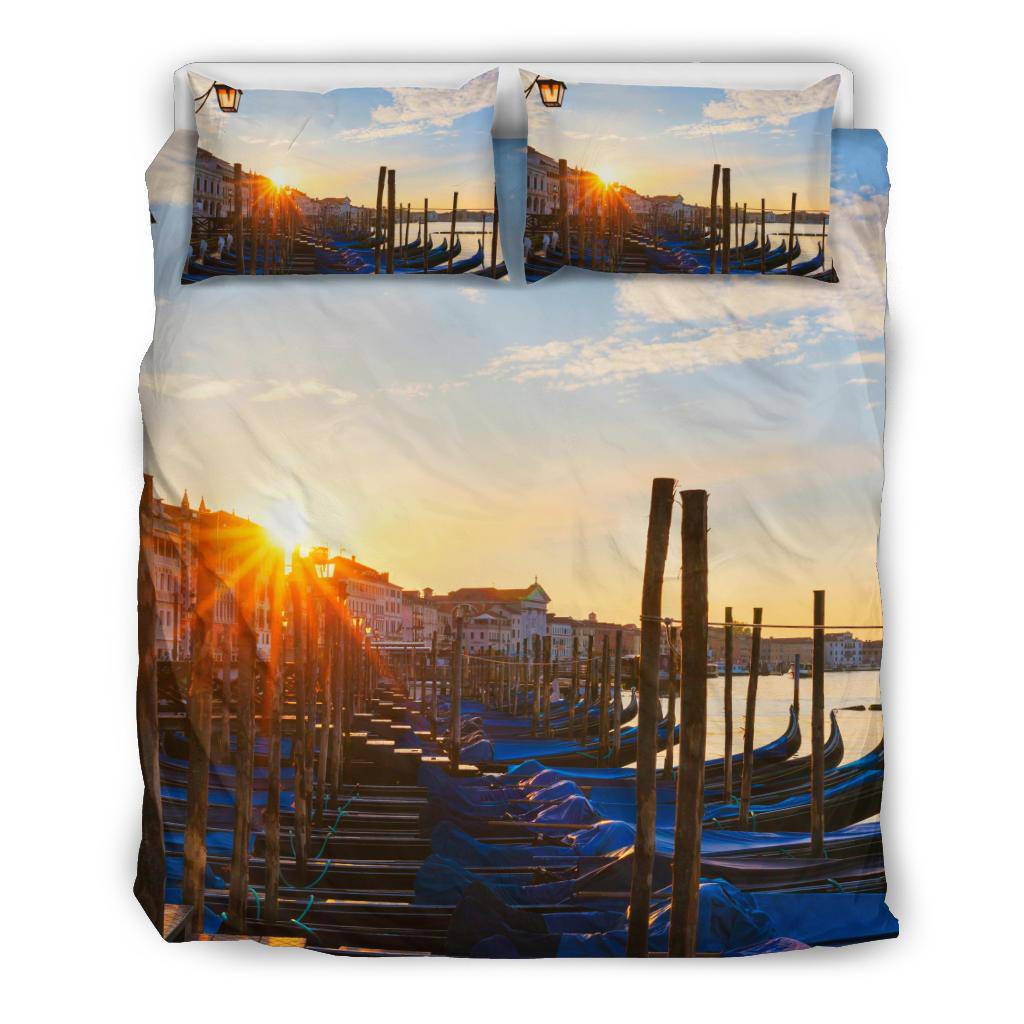 Venice City Italy Gondolas Sunrise Sea Bedding Set - Top Content | POD Collection | Free Shipping