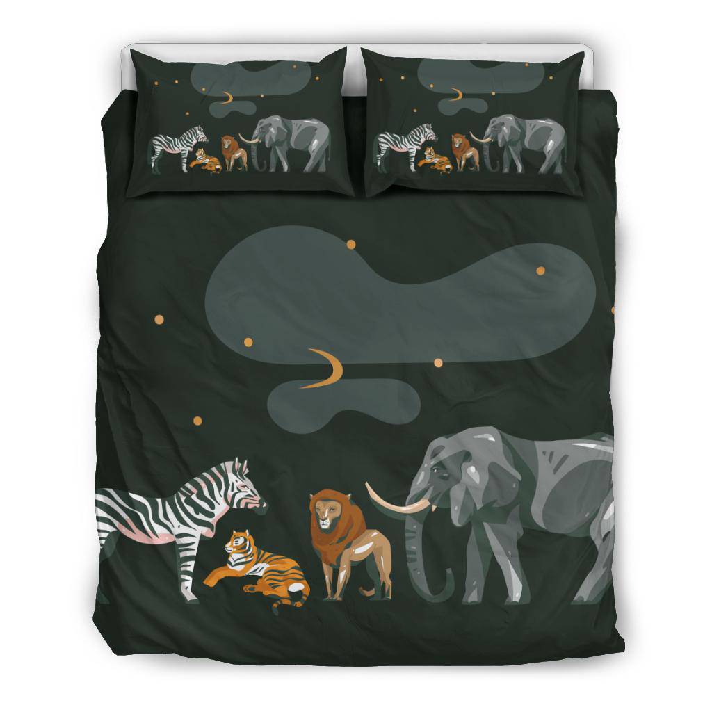 African Saffari Animals Zebra Tiger Lion Elephant Bedding Set - Top Content | POD Collection | Free Shipping