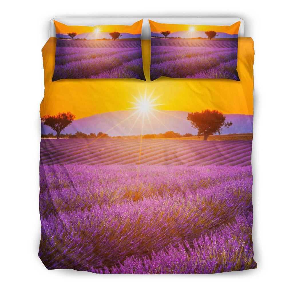 Lavender Field Sunset Purple Bedding Set - Top Content | POD Collection | Free Shipping