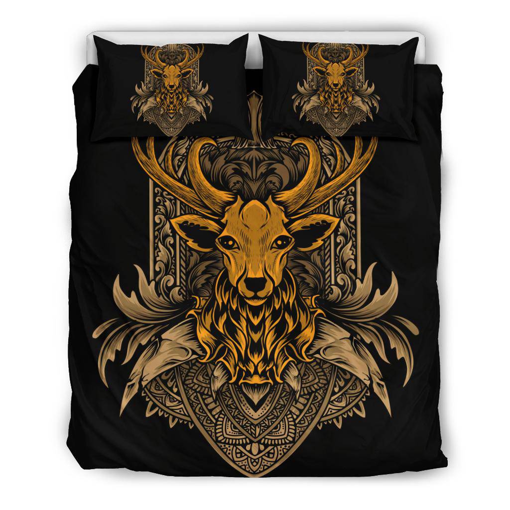 Vintage Golden Deer Head Ornaments Bedding Set - Top Content | POD Collection | Free Shipping