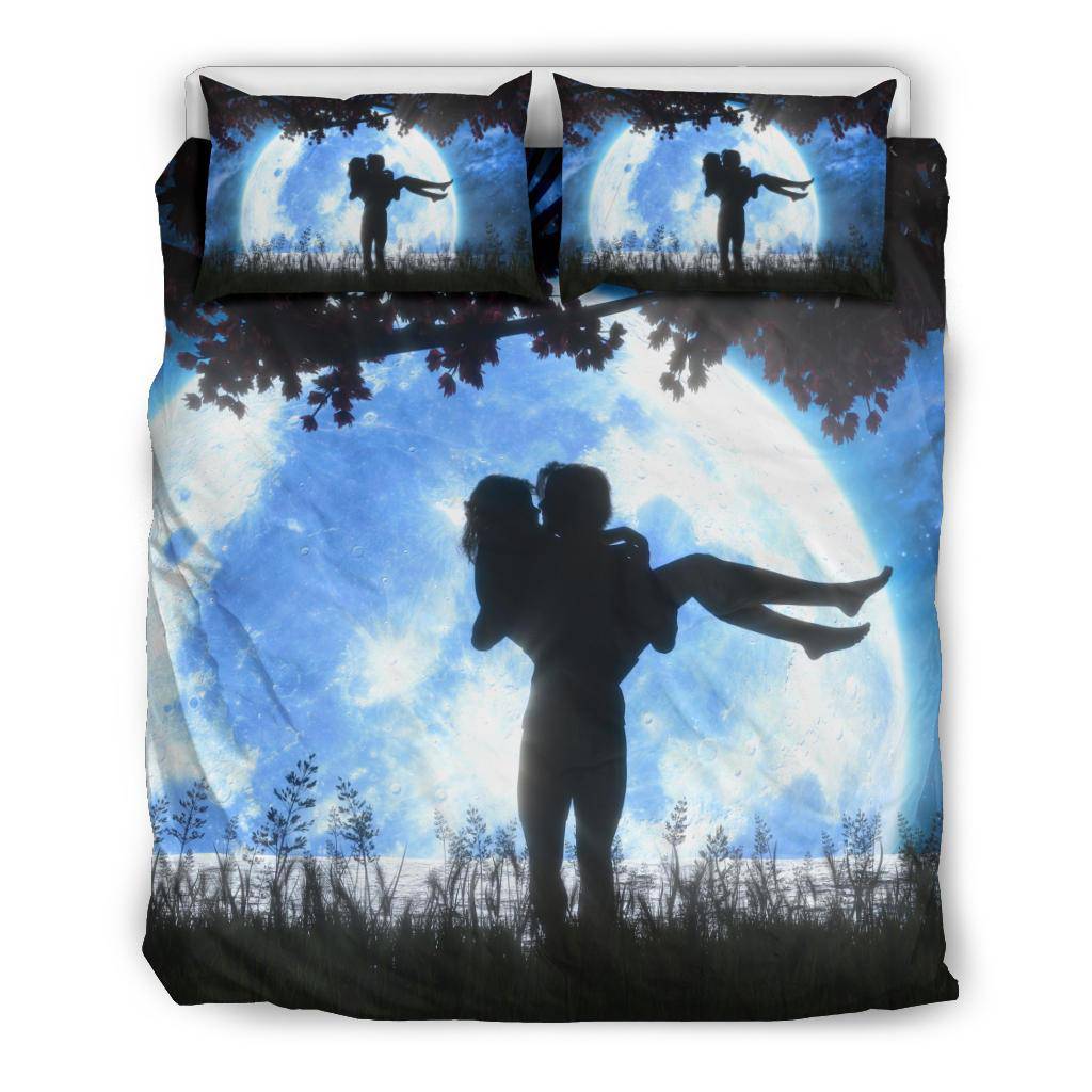 Couple Kissing Moonlight Night Sky Tree Bedding Set - Top Content | POD Collection | Free Shipping