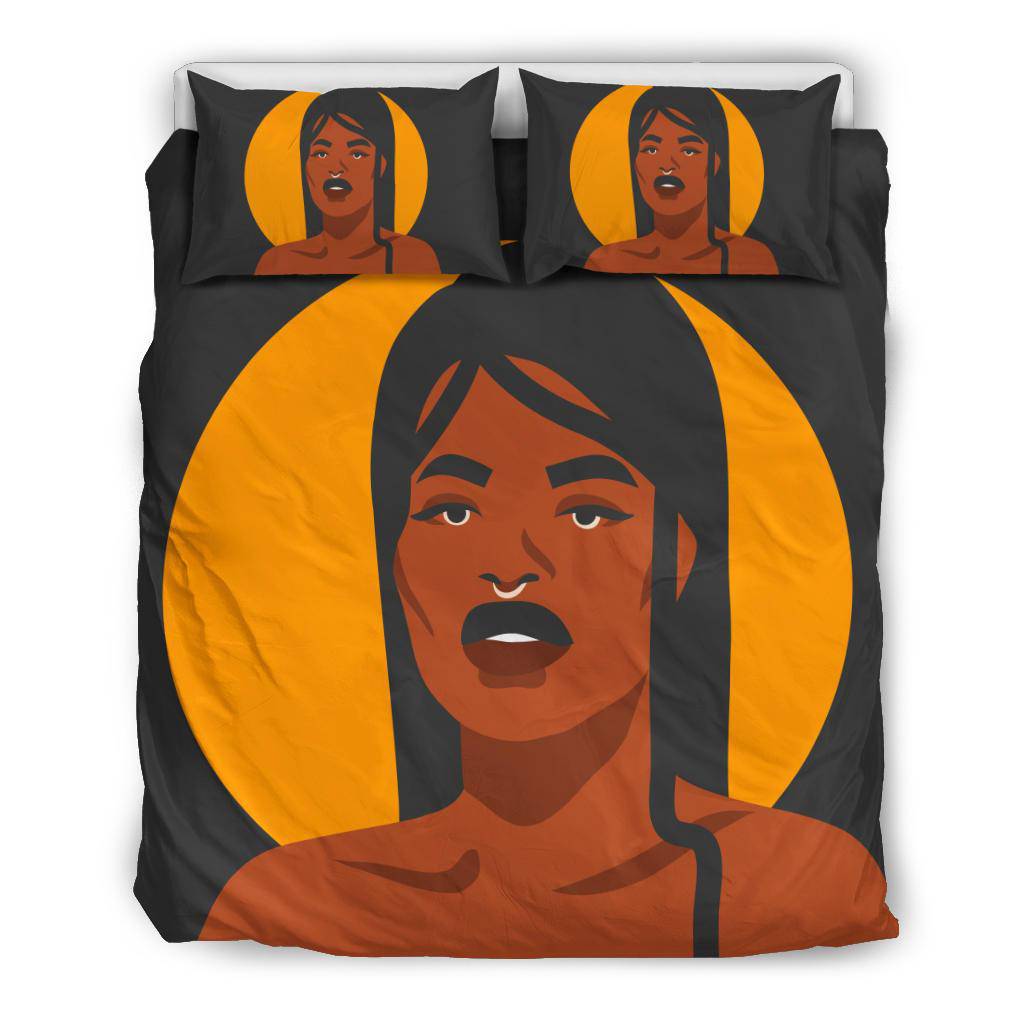 Hand Drawn Ethnic Tribal Woman Golden Moon Bedding Set - Top Content | POD Collection | Free Shipping