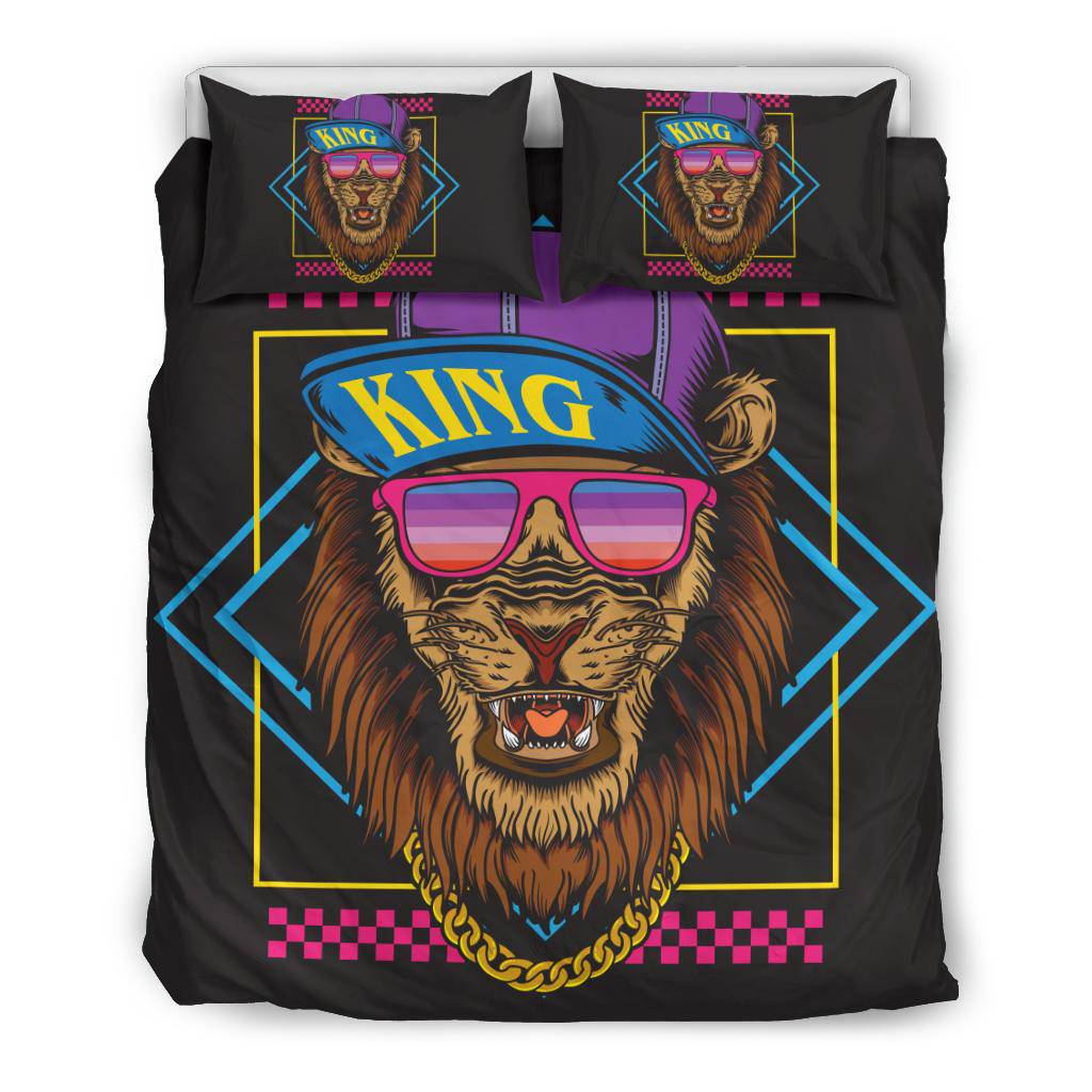 Hip Hop Lion Snapback Retro Bedding Set - Top Content | POD Collection | Free Shipping