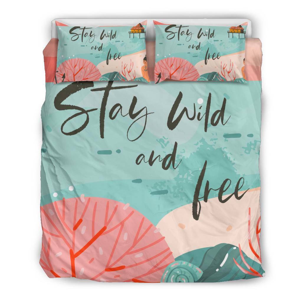 Stay Wild And Free Sea Beach Summer Bedding Set - Top Content | POD Collection | Free Shipping