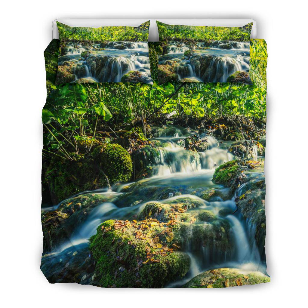 Croatia National Park Piltvice Waterfalls Nature Green Travel Bedding Set - Top Content | POD Collection | Free Shipping