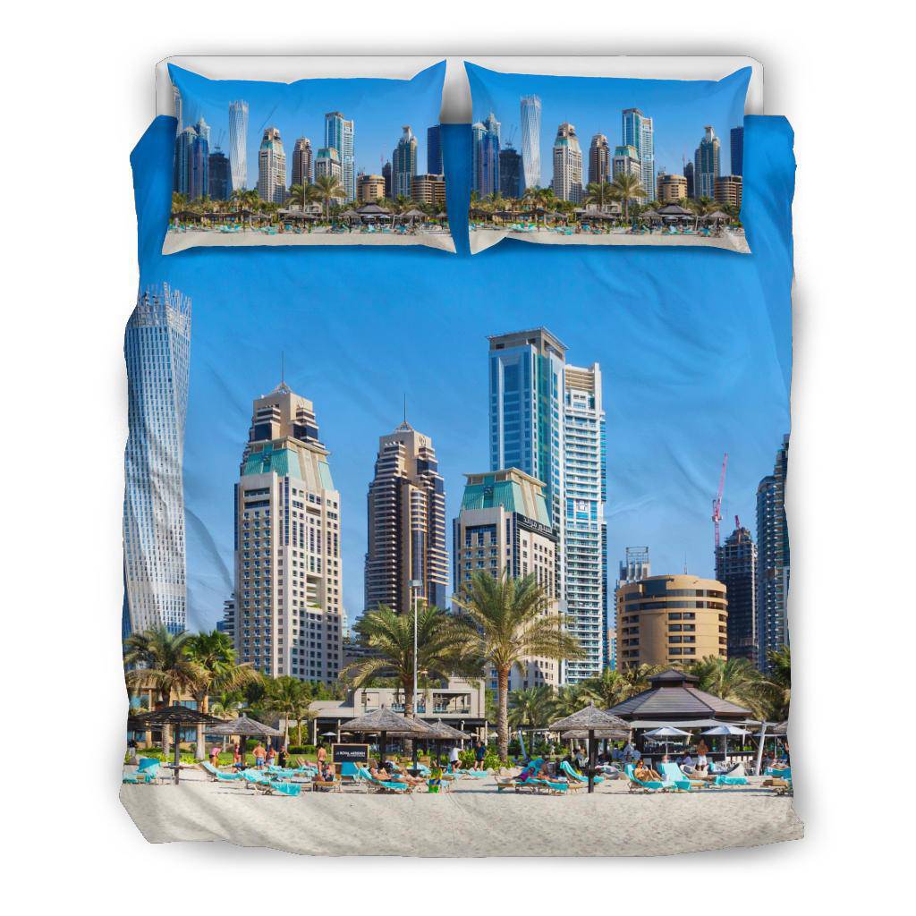 Skyscrapers Jumeirah Beach Dubai City Bedding Set - Top Content | POD Collection | Free Shipping