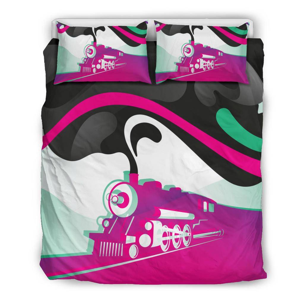 Train Colorful Abstract Art Bedding Set - Top Content | POD Collection | Free Shipping