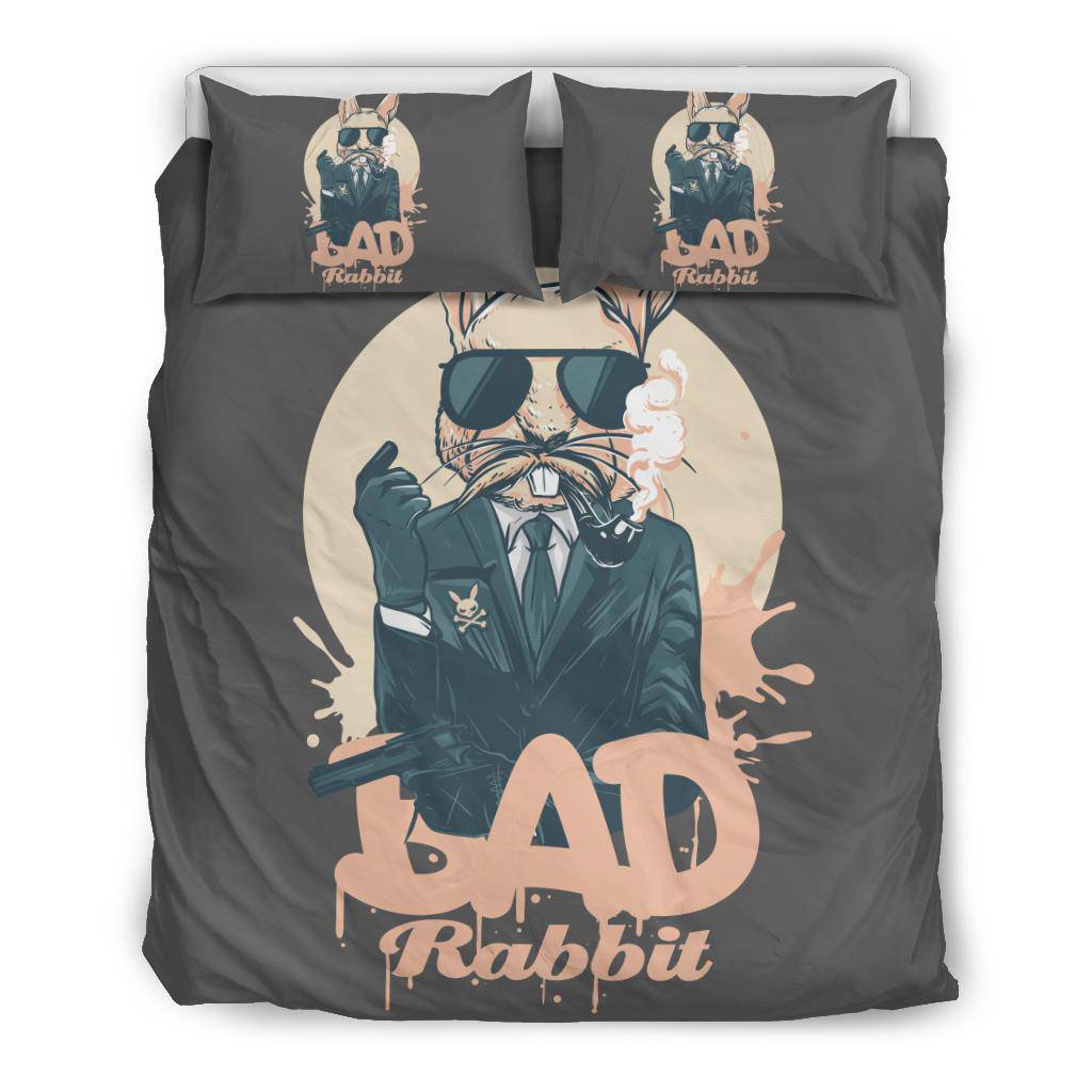 Bad Rabbit Gangster Smoking Gun Bedding Set - Top Content | POD Collection | Free Shipping