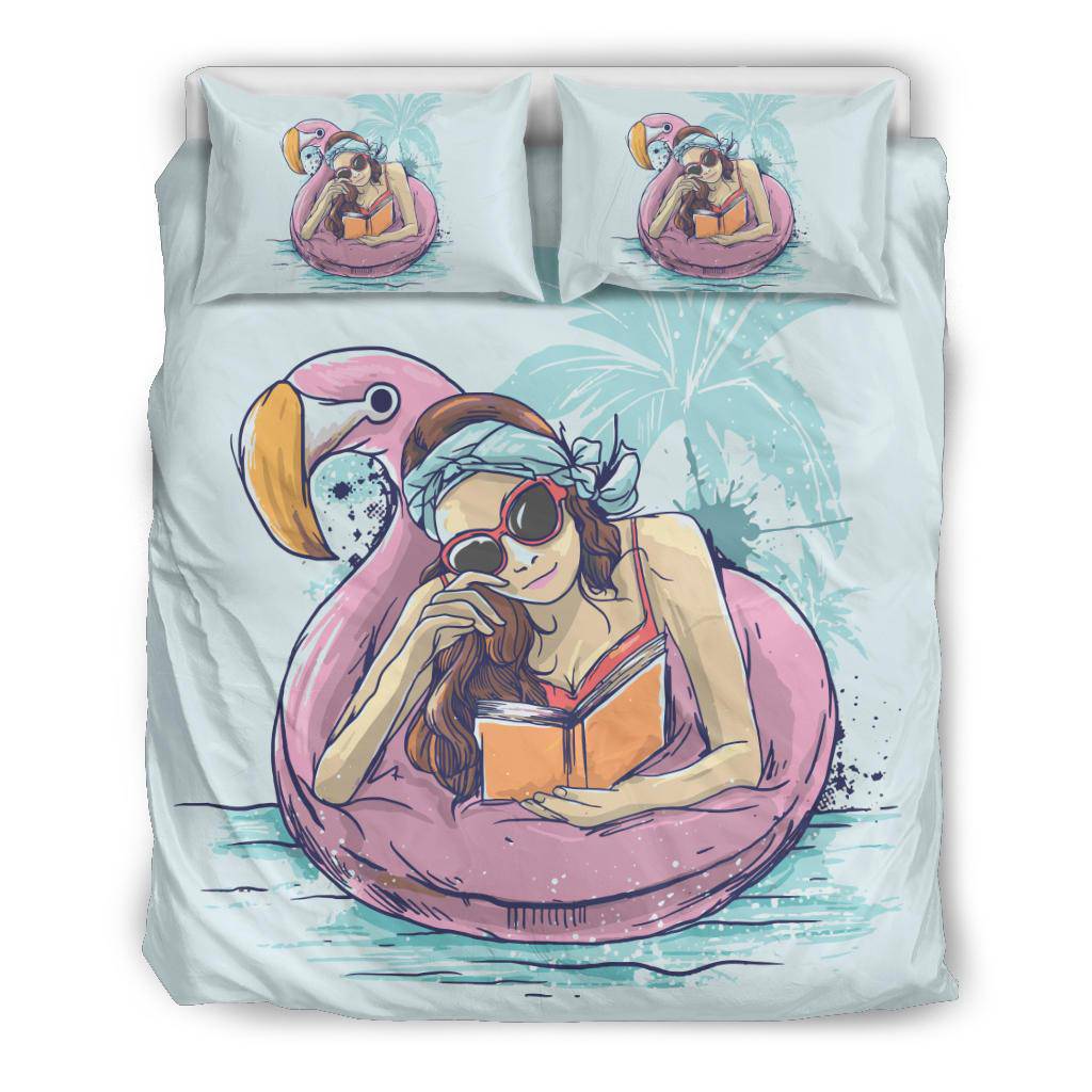 Beach Girl Flamingo Bikini Art Bedding Set - Top Content | POD Collection | Free Shipping