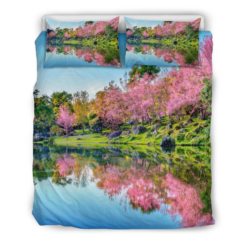 Beautiful Cherry Blossom Trees Pink Bedding Set - Top Content | POD Collection | Free Shipping