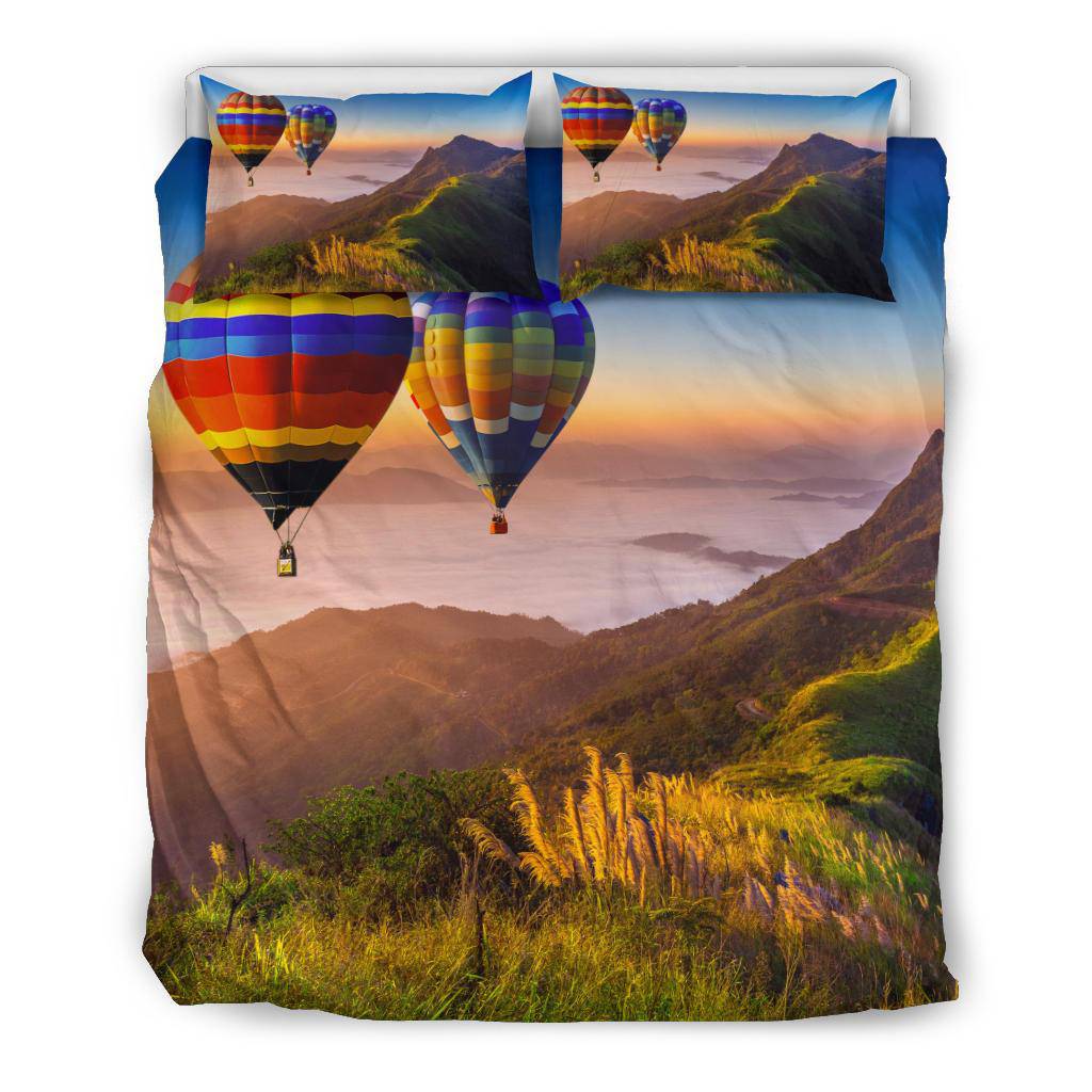 Beautiful Sunrise Hot Air Balloons Bedding Set - Top Content | POD Collection | Free Shipping