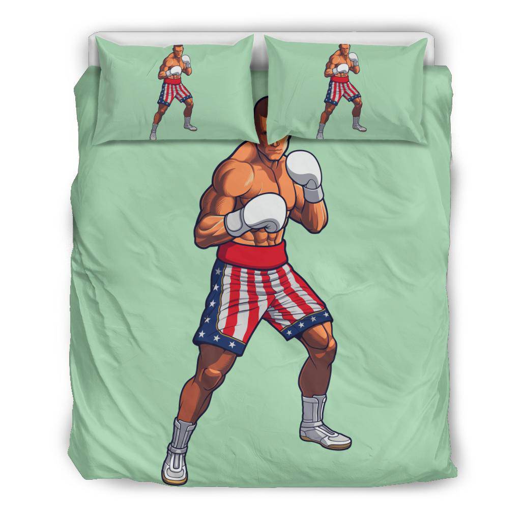 Boxing Fighter USA Flag Cartoon Bedding Set - Top Content | POD Collection | Free Shipping