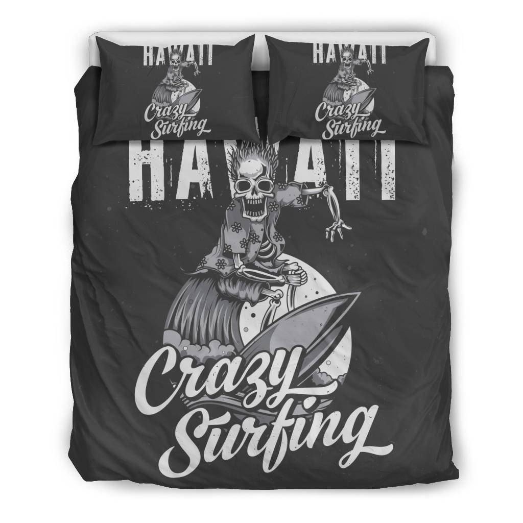 Crazy Skeleton Surfing Hawaii Bedding Set - Top Content | POD Collection | Free Shipping