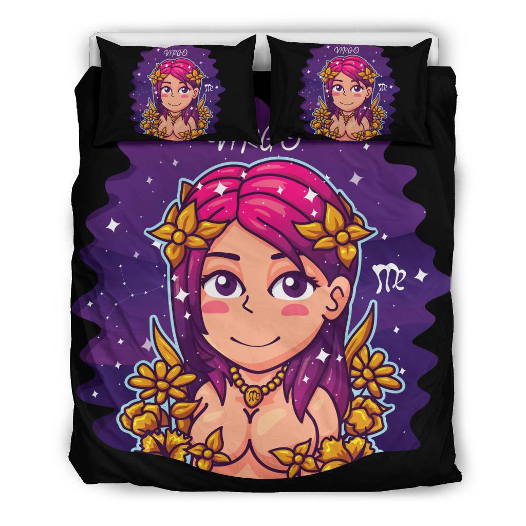 Cute Virgo Zodiac Cartoon Bedding Set - Top Content | POD Collection | Free Shipping