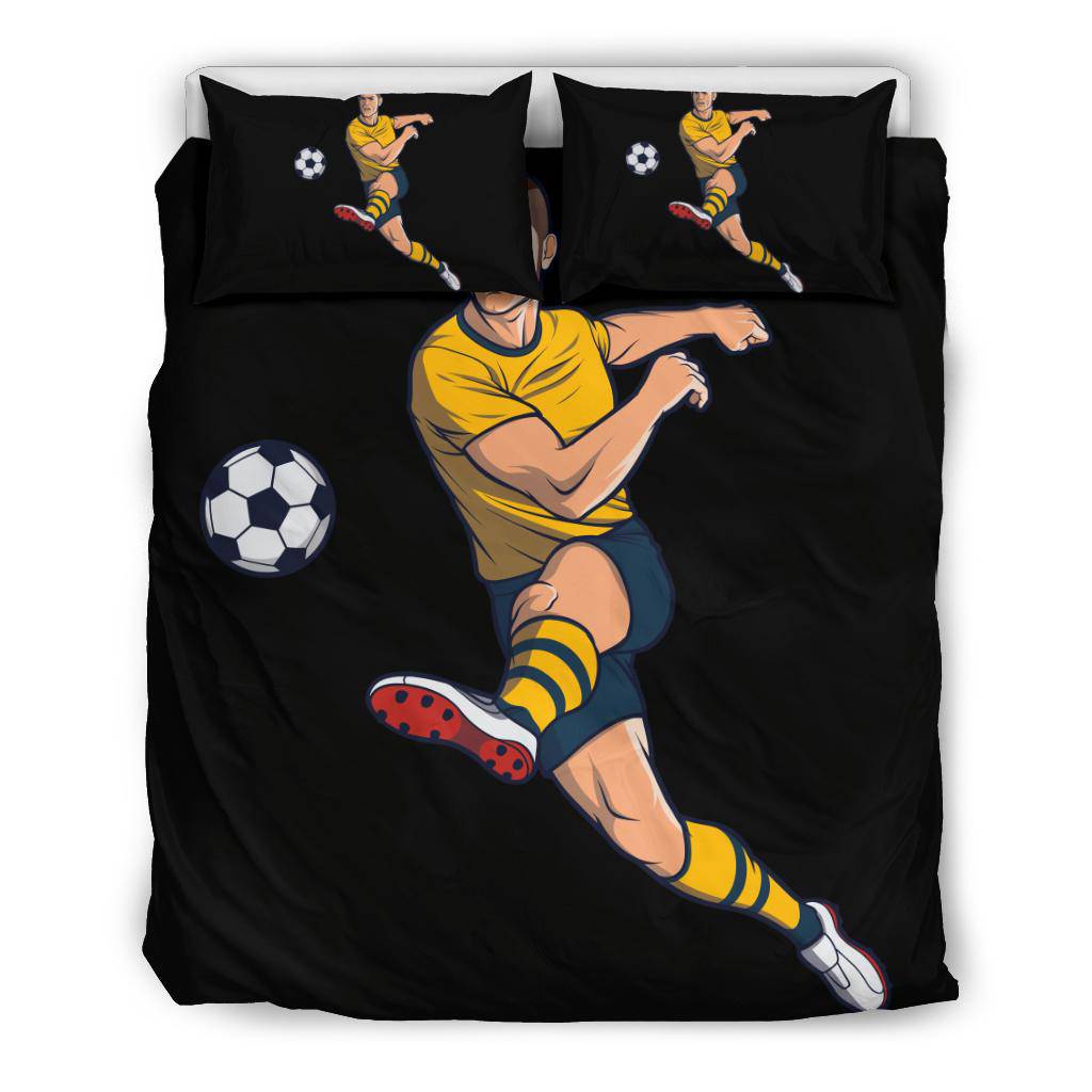 Football Player Kick Cartoon Bedding Set - Top Content | POD Collection | Free Shipping