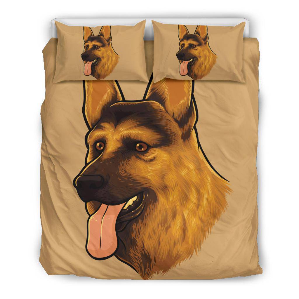 German Shepherd Dog Pet Cartoon Portrait Bedding Set - Top Content | POD Collection | Free Shipping